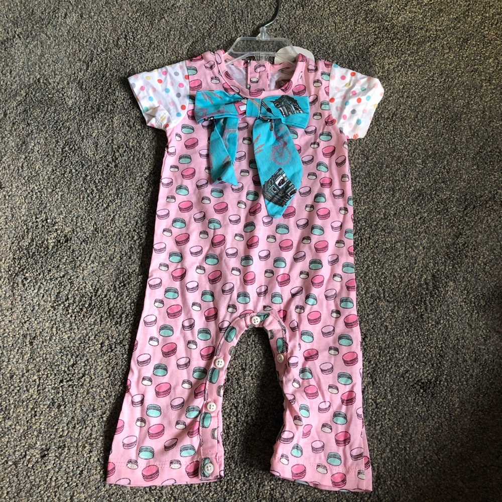 Jelly the Pug Macaroon & Polka Dot Jumpsuit